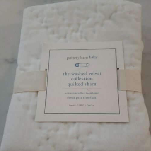 Nwt Pottery Barn Baby Velvet Quilted Sham Size Small 12 X 16 Ivory