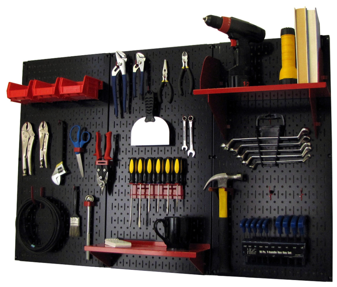 4ft Metal Pegboard Standard Tool Storage Kit Toolboard With Hooks
