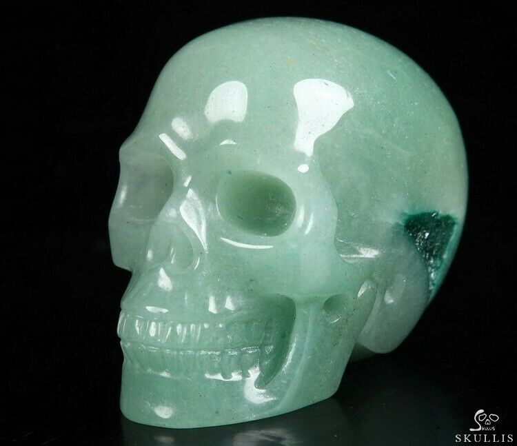 2.0" Green Aventurine Carved Crystal Skull, Realistic, Crystal Healing
