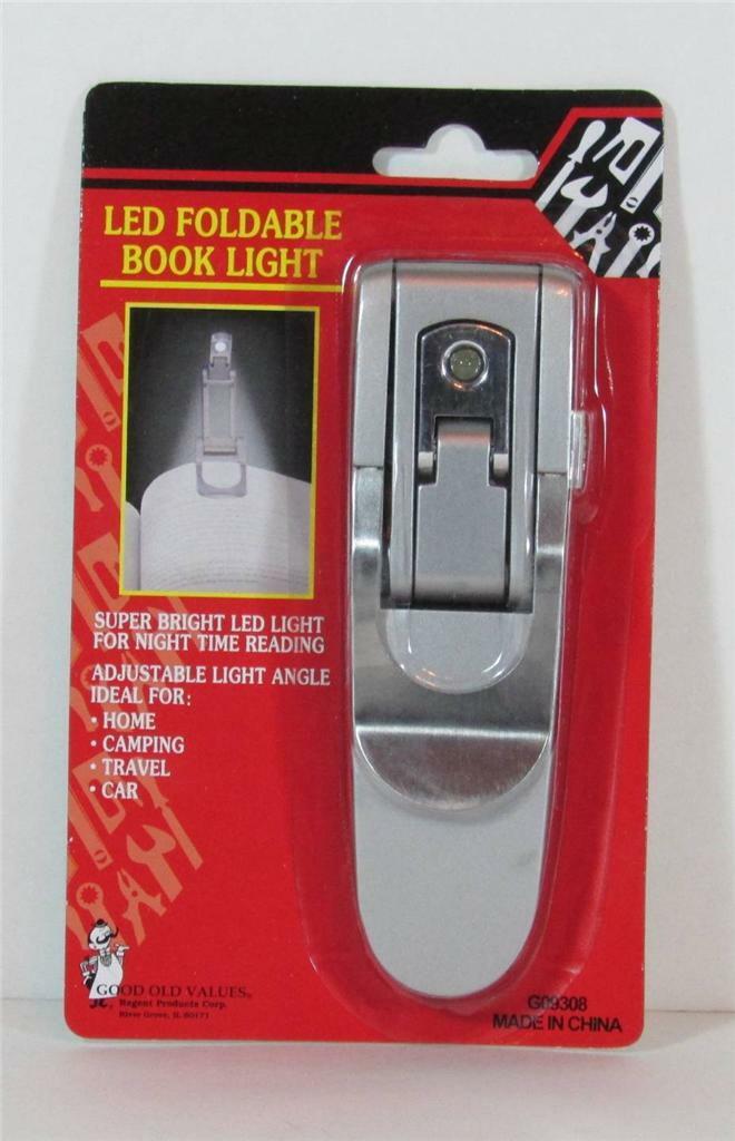 Led Foldable Portable Clip On Book Reading Light Lamp New
