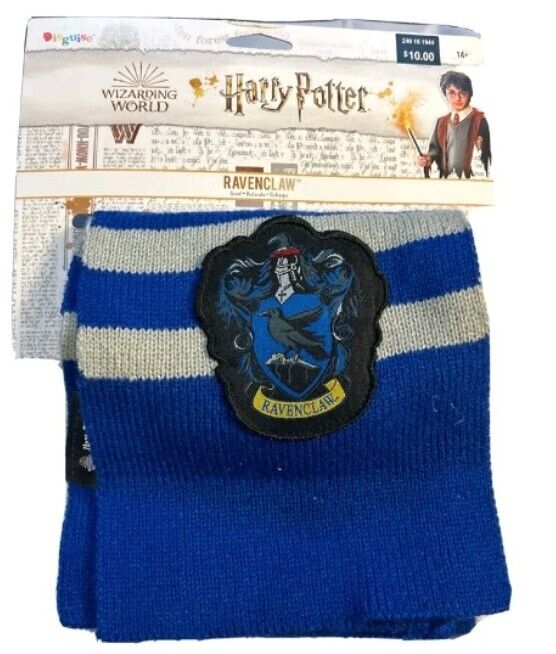 Harry Potter Ravenclaw Blue Gray Striped Winter Knit Scarf New