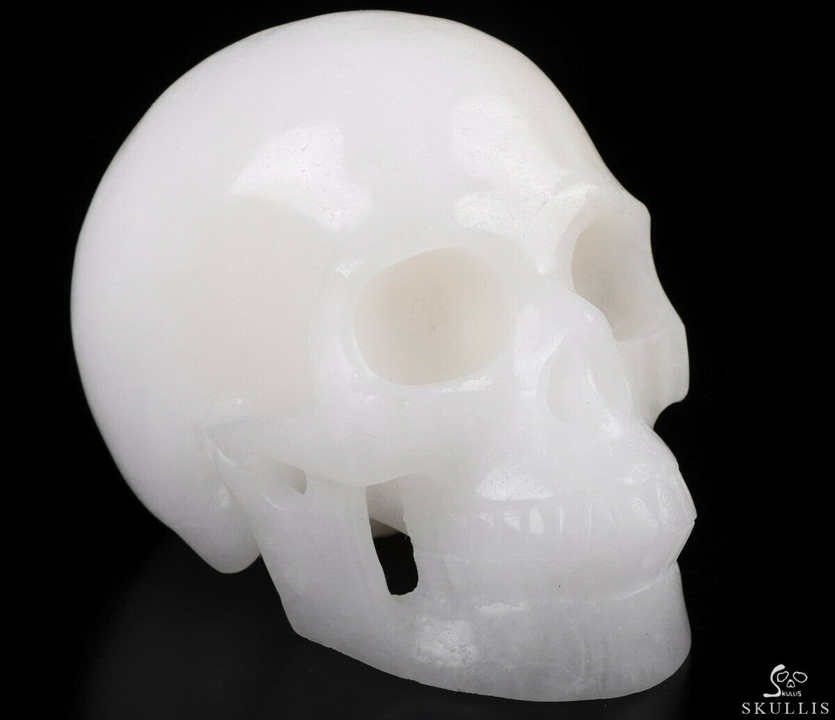 Huge 5.0" Afghanistan Jade Carved Crystal Skull, Realistic, Crystal Healing