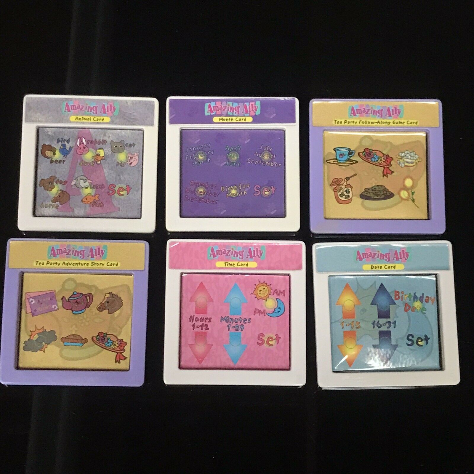Lot Of 6 Playmates Amazing Ally Doll Interactive Book Cards Cartridges Games