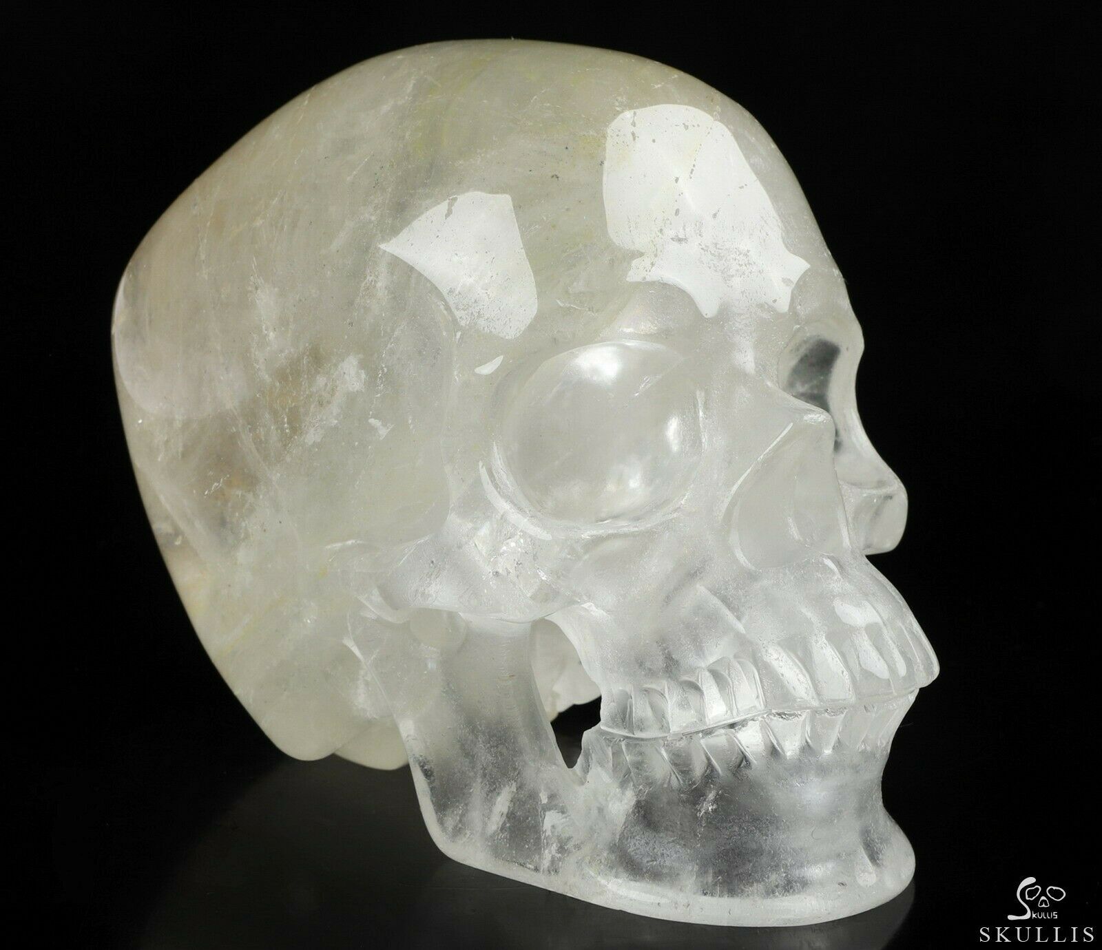 Huge 5.0" Quartz Rock Crystal Carved Crystal Skull,super Realistic, Healing #067