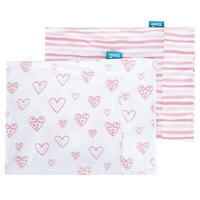 Toddler Kid Pillowcase Envelope Style 100% Cotton 13"x18" 14"x19" 2 Pack Pink