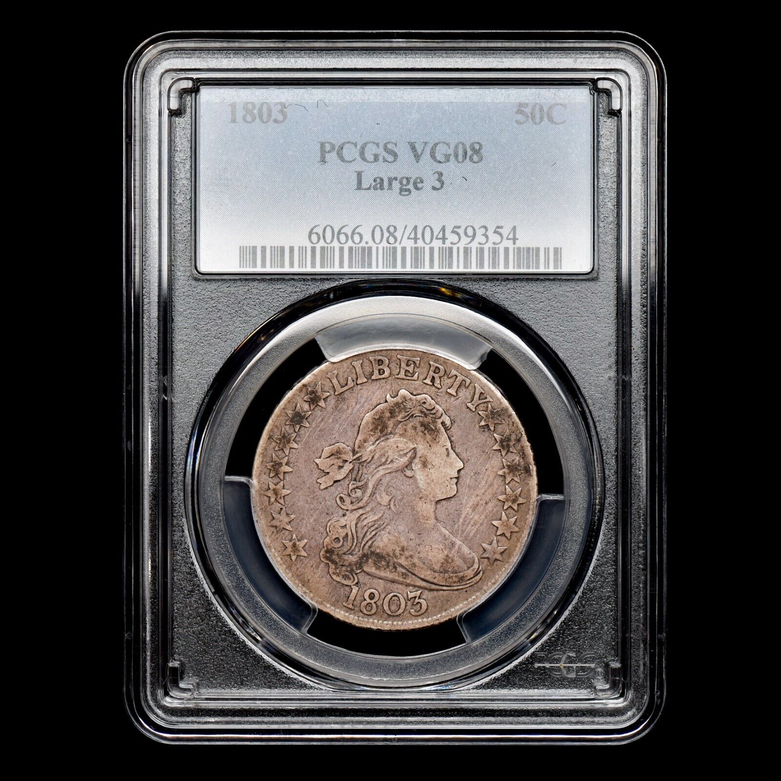 1803 Draped Bust Half Dollar ✪ Pcgs Vg-08 ✪ 50c Silver Large 3 8 Coin ◢trusted◣