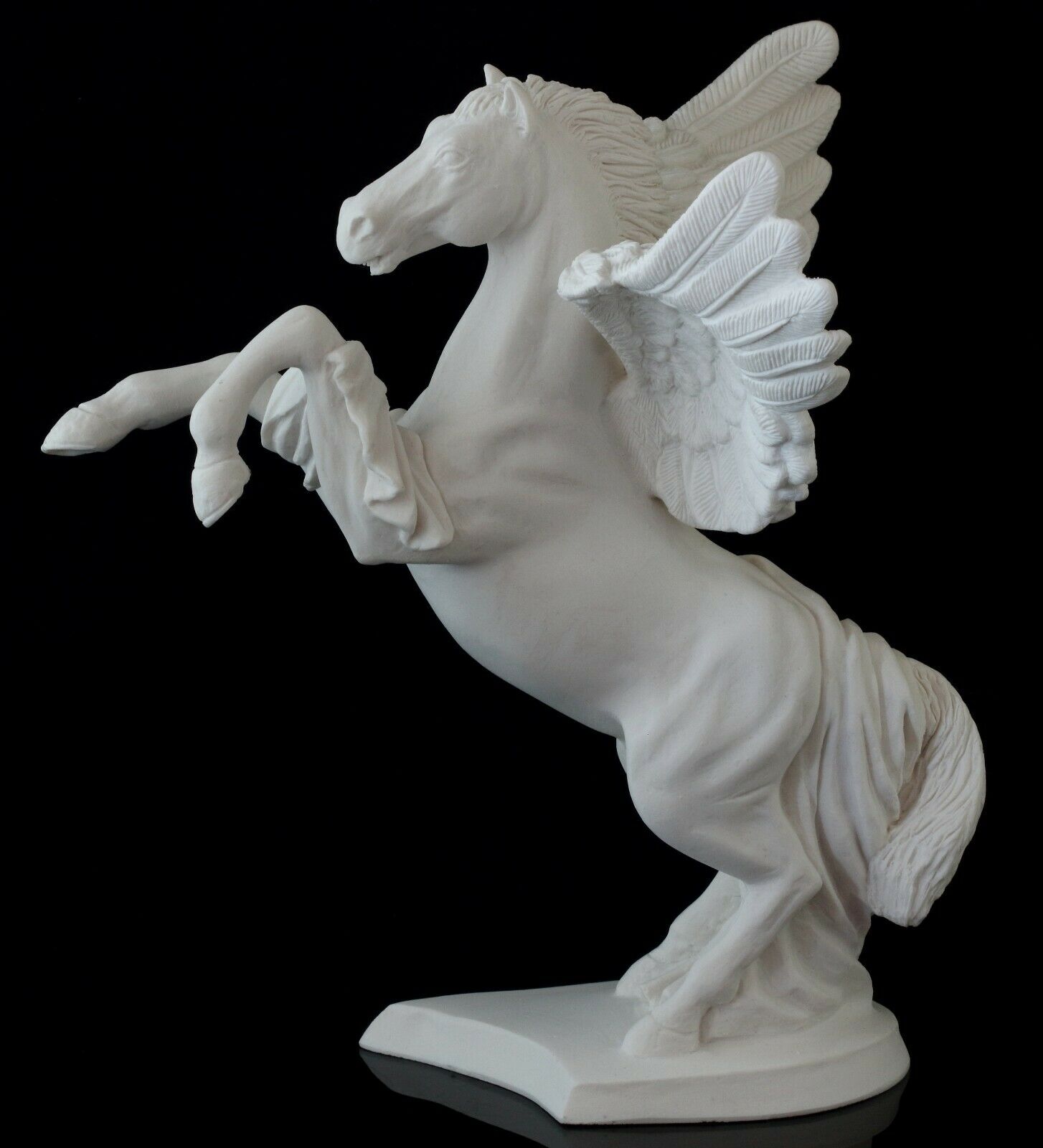 Pegasus Winged Horse White Marble Figurine Stone Sculpture Russian Art Statue 7"