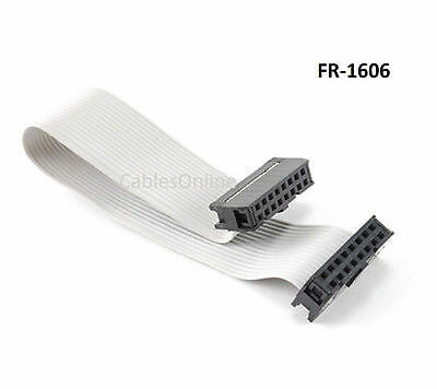 6 Inch 16-pin 2x8-pin 2.54-pitch Female 16-wire Idc Flat Ribbon Cable, Fr-1606