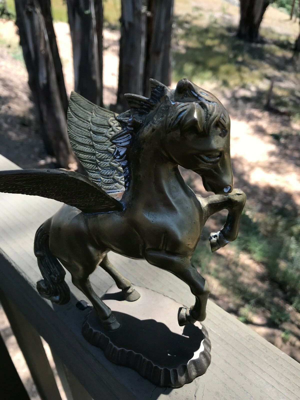 Vintage Rearing Pegasus Statue - Mythical Winged Horse **solid Brass **