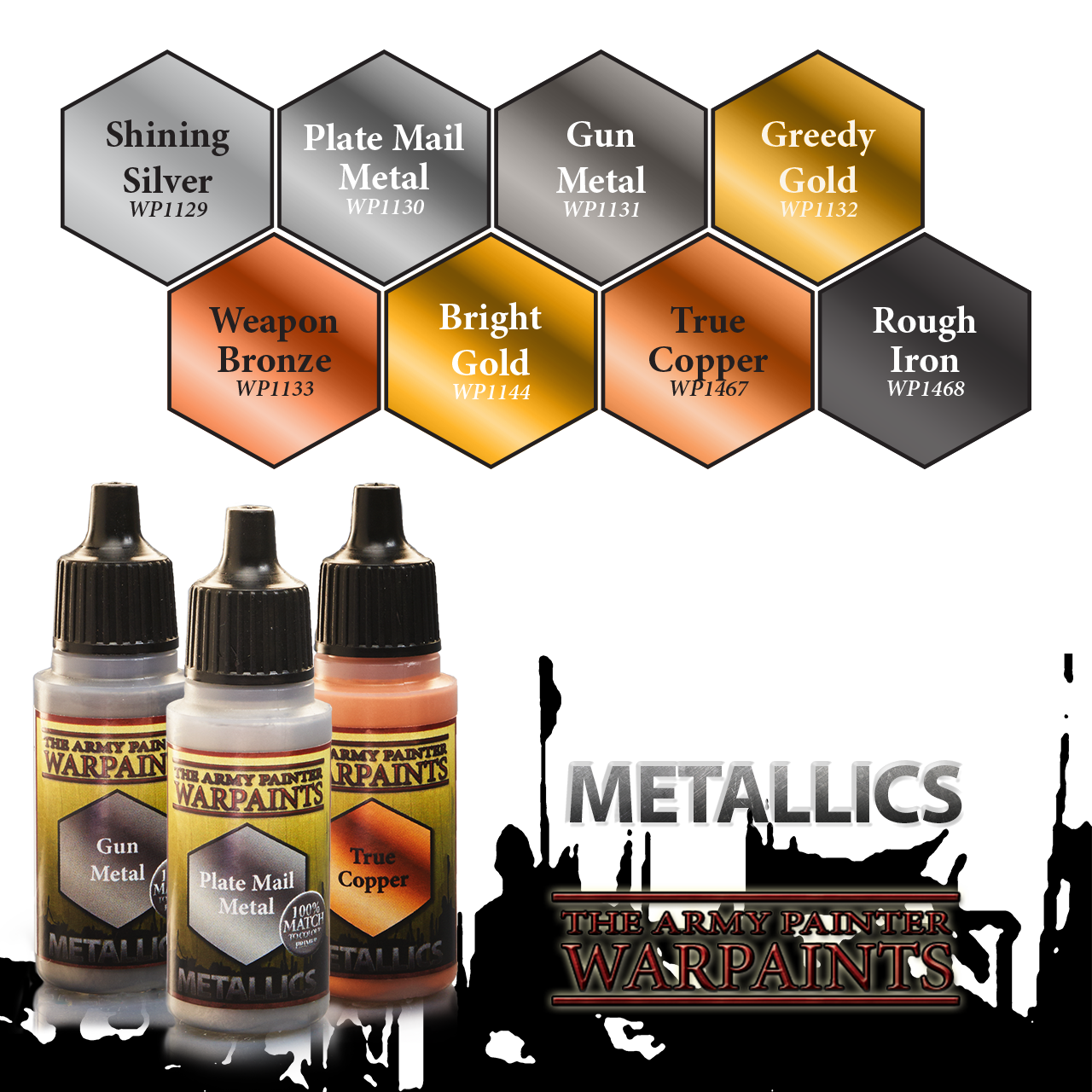 The Army Painter Warpaints Metallics Buy 3 Ships Free Gold Bronze Silver & More