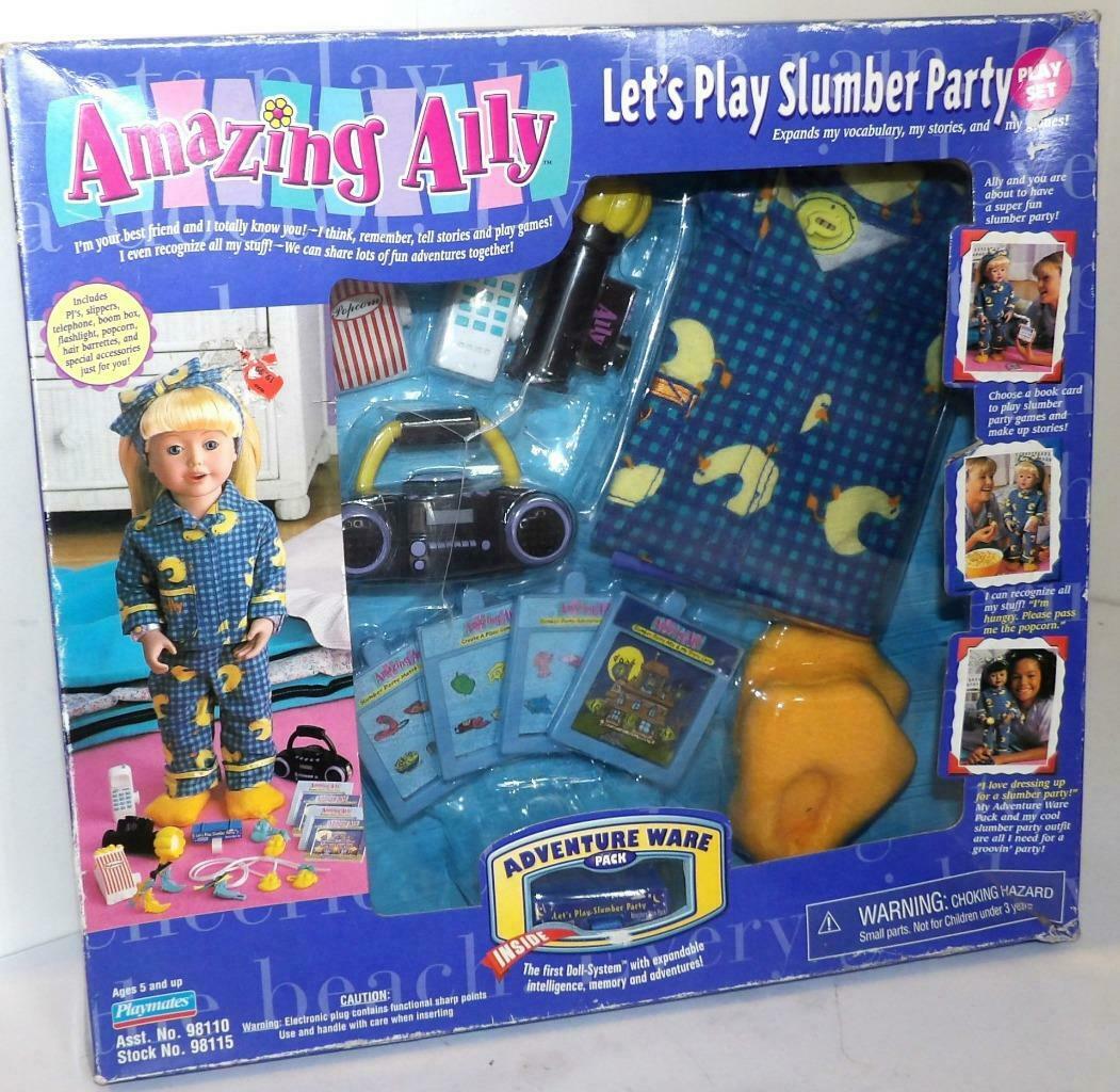 Playmates Amazing Ally  Let's Play Slumber Party Play Set Adventure Ware 1999