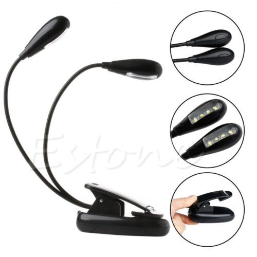 Flexible Dual Arm 8 Led Table Lamp Clip-on Reading Study Desk Light Camping