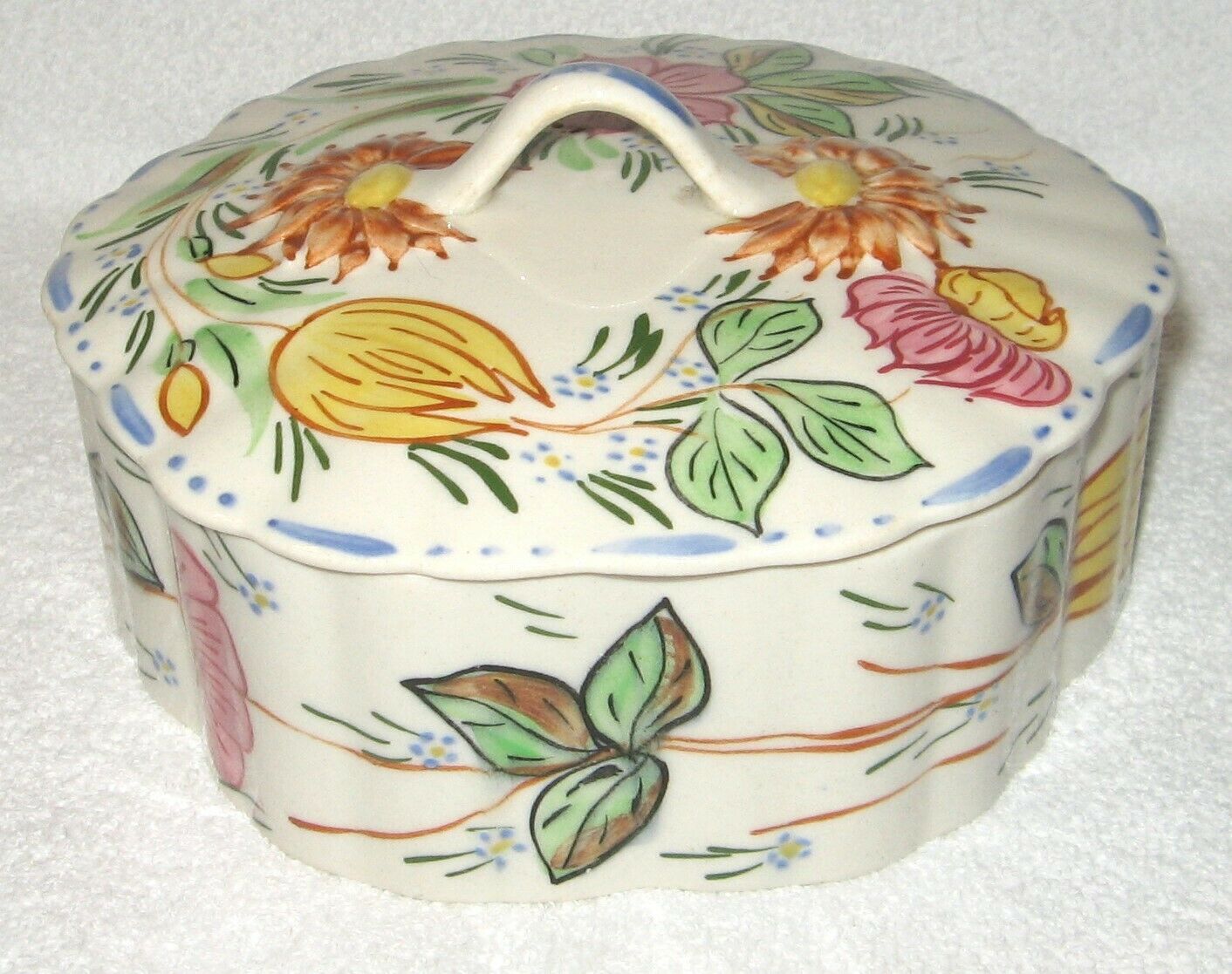 Southern Pottery Blue Ridge "rose Marie" Candy Box Excellent Condition!