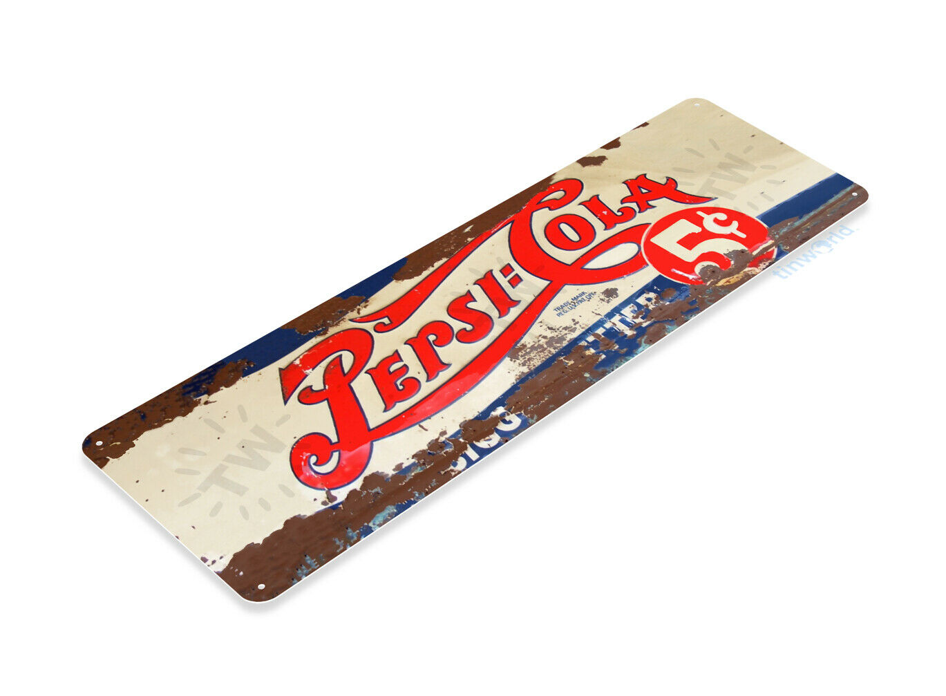 Pepsi Cola Rustic Retro Metal Sign 4 X 11 Inches
