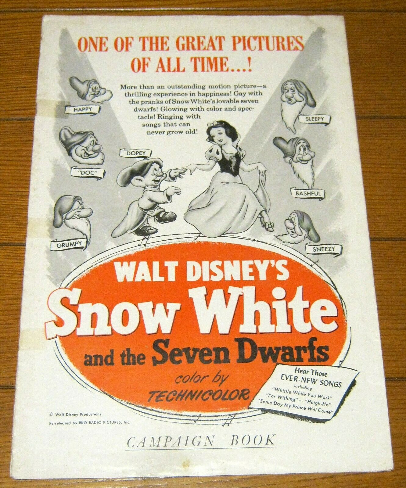 Walt Disney's  Snow White And The Seven Dwarfs  Campaign Book  1952  8 Pages