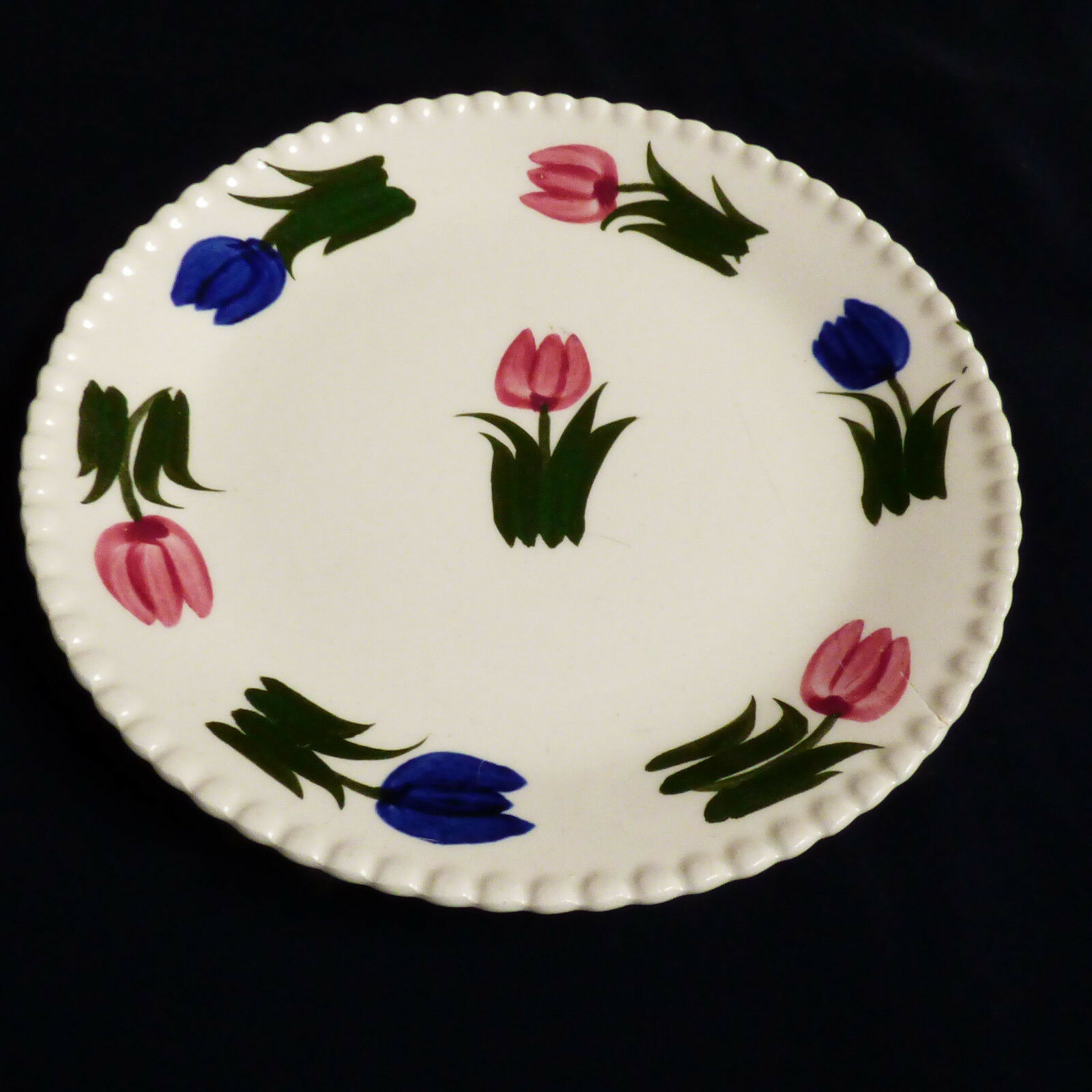 Vtg Blue Ridge Southern Potteries 7" Plate Tulip Rosemary Flower Pattern