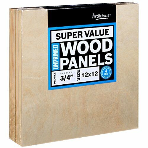 Artlicious - 4 Super Value Wood Panel Boards - Great Alternative To Canvas Pa...