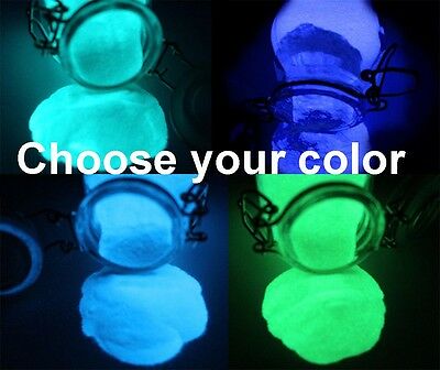 Glow In The Dark Pigment Powder 1 Or 2oz Green, Aqua, Blue, Lilac