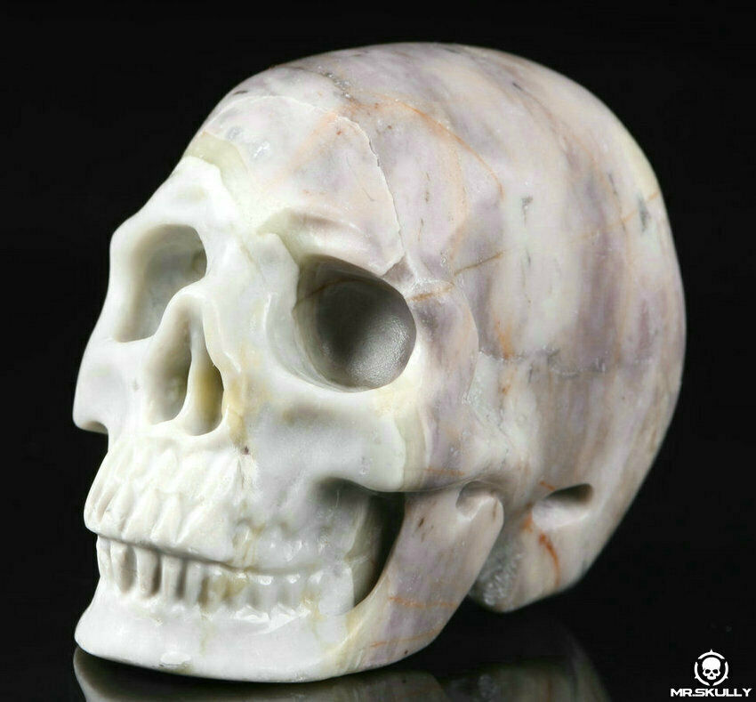 2.03" Picasso Jasper Carved Crystal Skull, Realistic, Crystal Healing