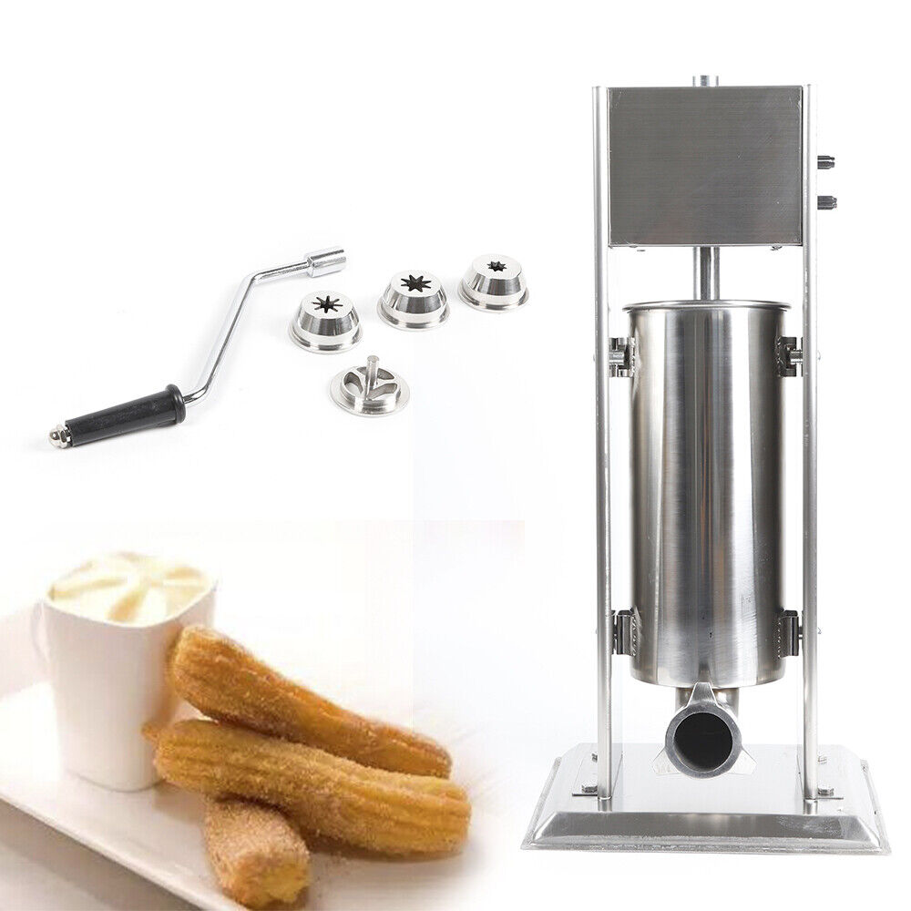5l Manual Churrera Churros Machine Maker Stainless Steel 4 Nozzles Waffle Makers