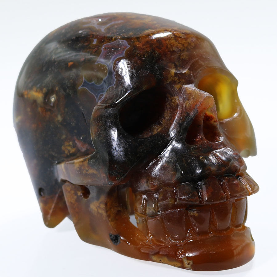 2.79"brazil Crystal Agate Carved Crystal Skull, Realistic,crystal Healing,n51