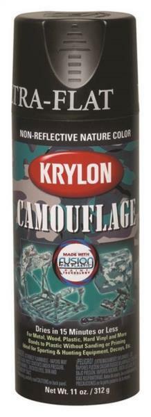 New Krylon 4290 11 Oz Spray Camouflage Ultra Flat Black Paint 1647932