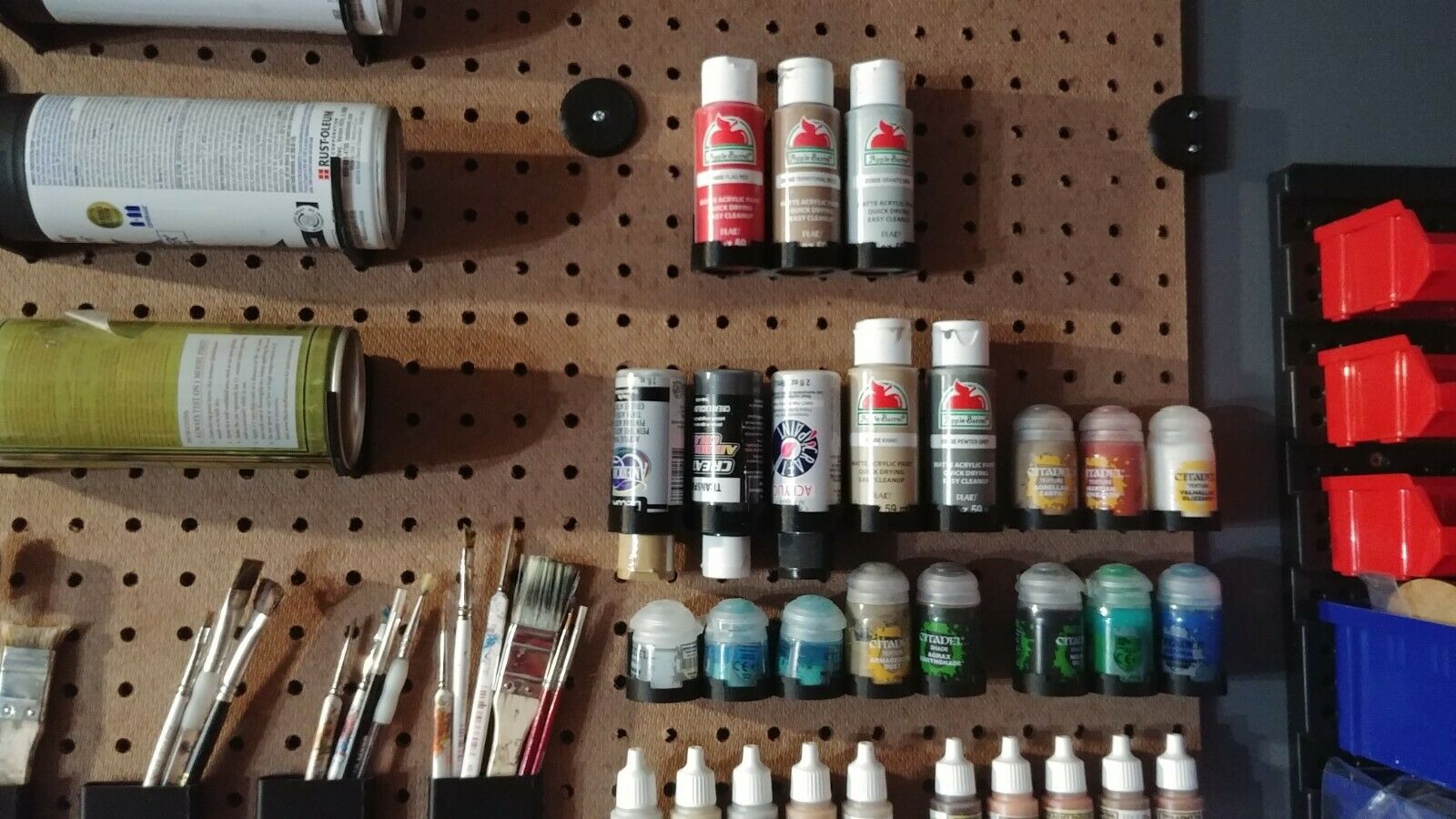 Hobby Storage - 2 Oz Acrylic Paint Racks Holders For Peg Board