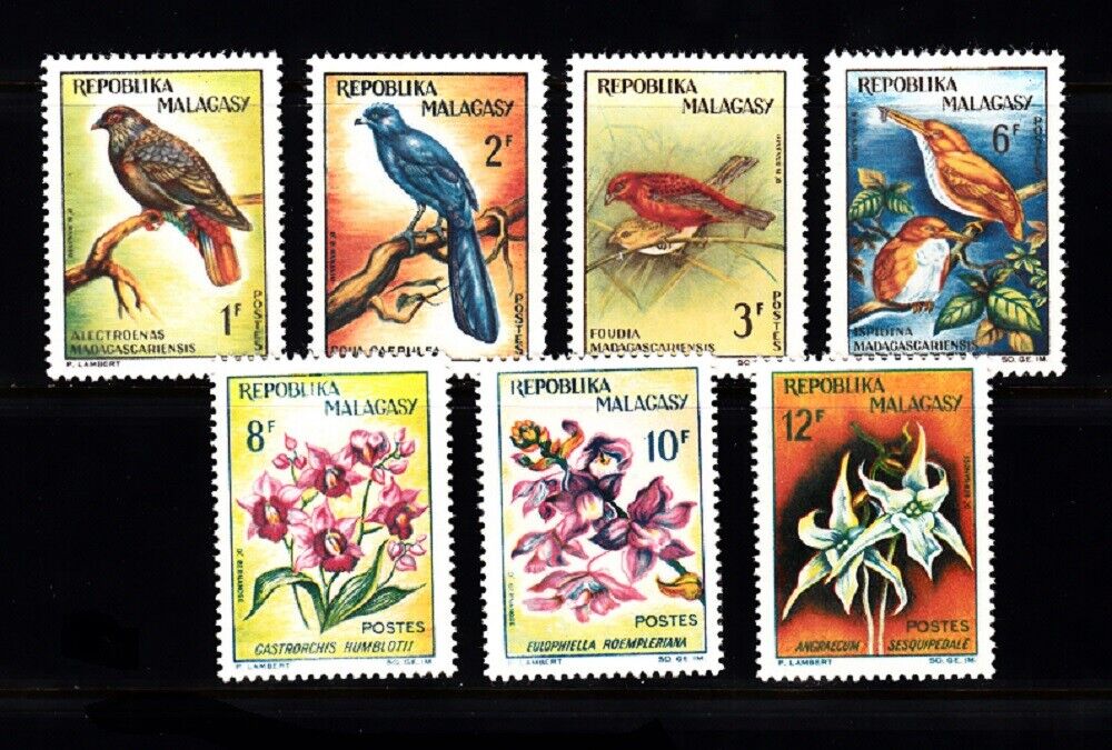 Malagasy Sc# 340-346 Birds - Mh
