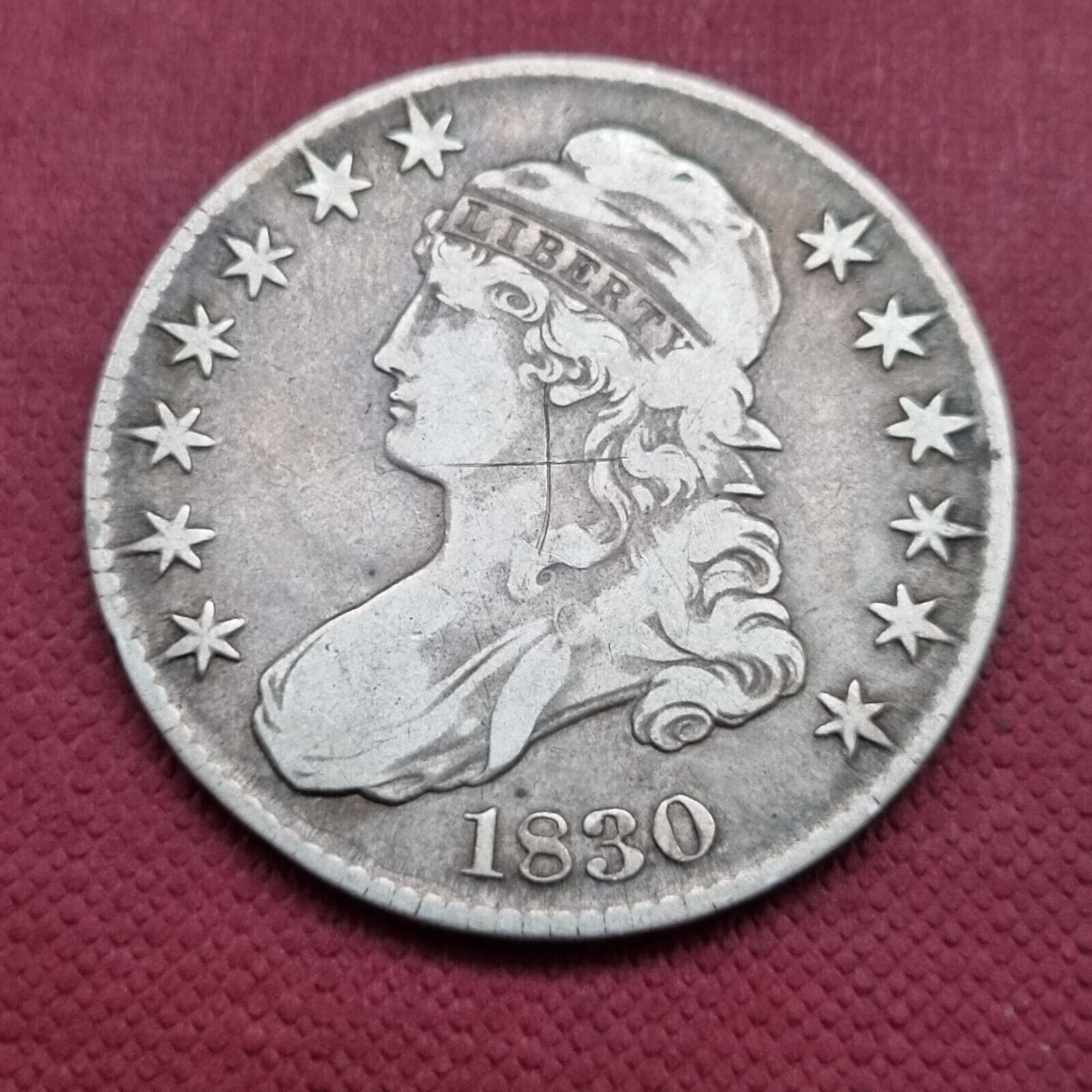 1830 Capped Bust Half Dollar 50c Better Grade Scratched #46794