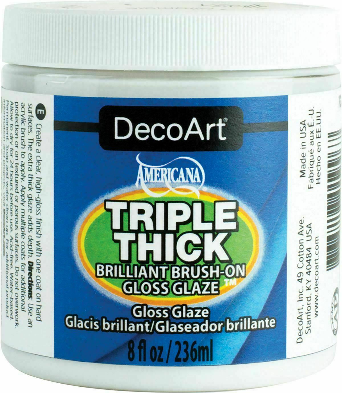 Decoart Triple Thick Gloss Glaze 8oz (づ｡◕‿‿◕｡)づ 236ml Jar