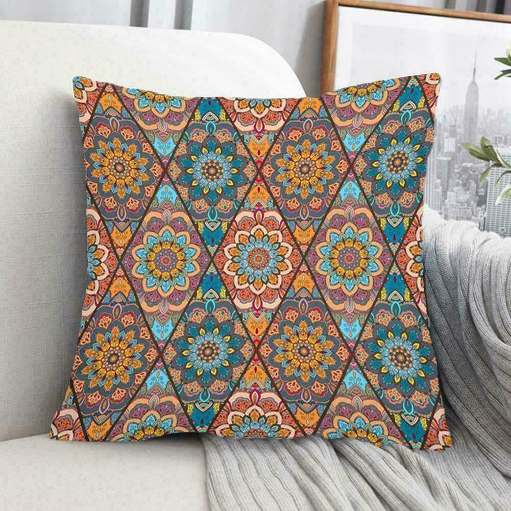 Cushion Cover Mandala Geometry Home Decor Decorative Throw Pillow Cover H8d9