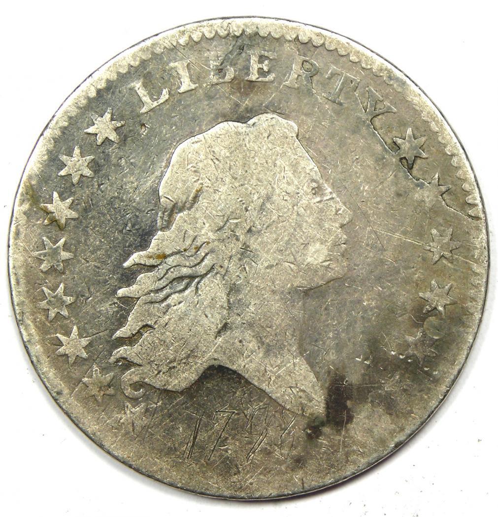 1795 Flowing Hair Half Dollar 50c Coin - Rare Early Date Coin!