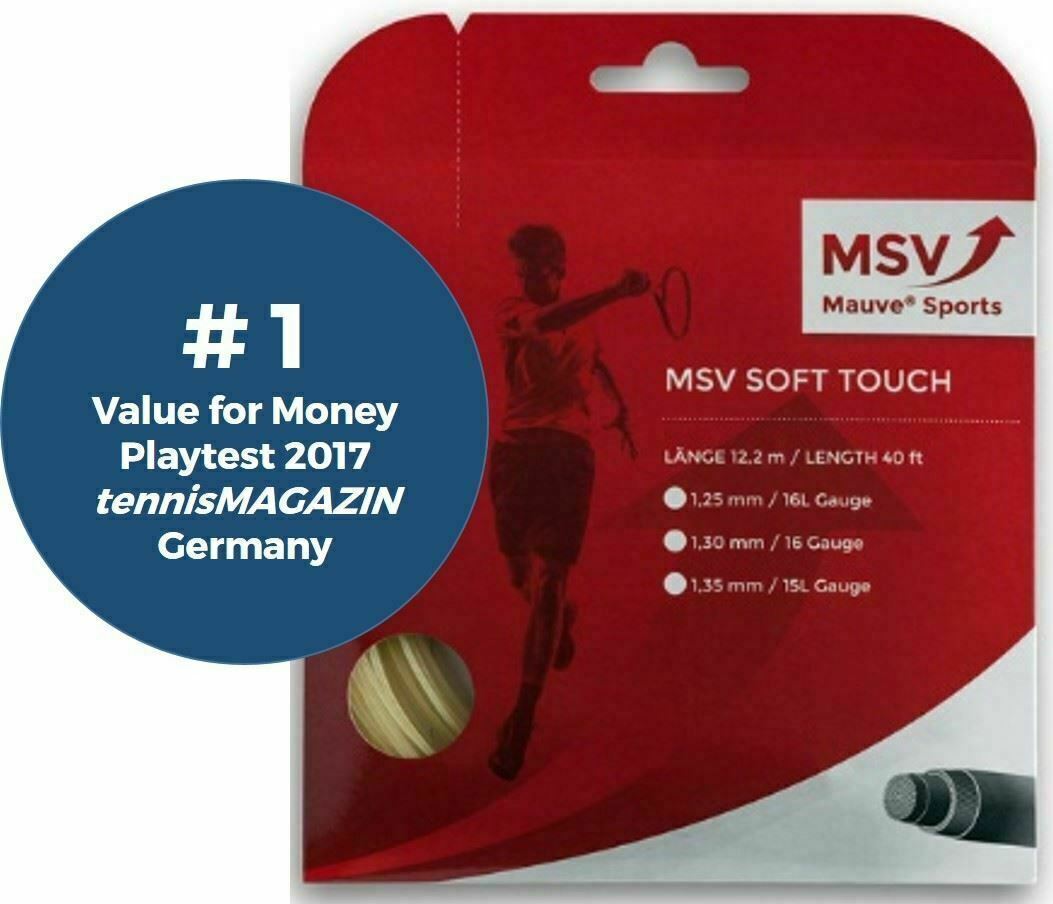Msv Soft Touch Tennis String, 1.25 Gauge, Natural