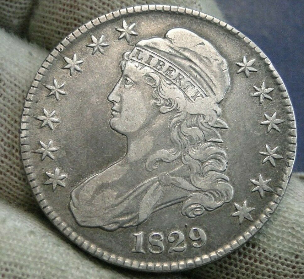 1829 Capped Bust Half Dollar - 50 Cents, Nice Coin, Free Shipping  (495)