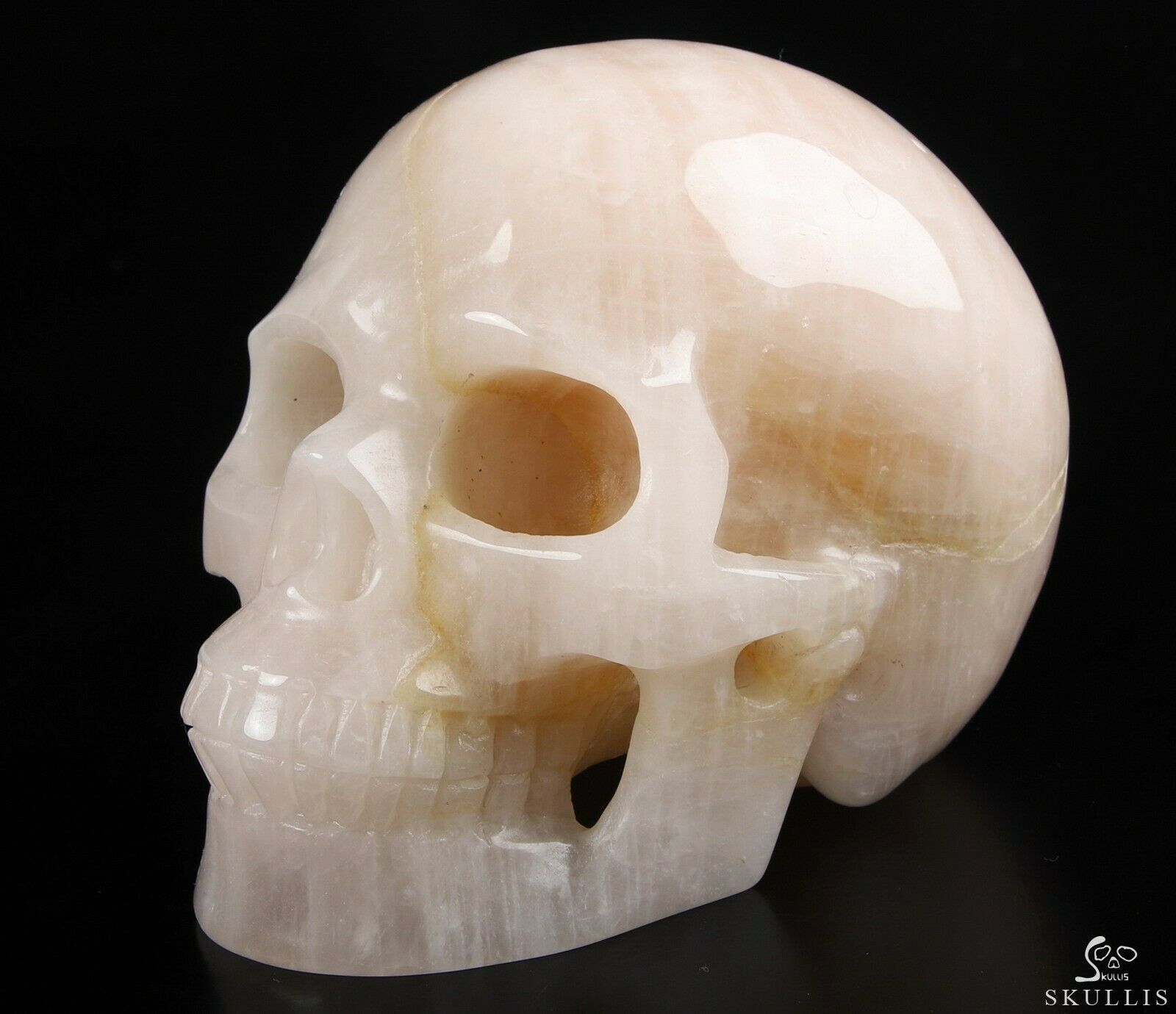 5.0" Rose Quartz Carved Crystal Skull, Realistic, Crystal Healing
