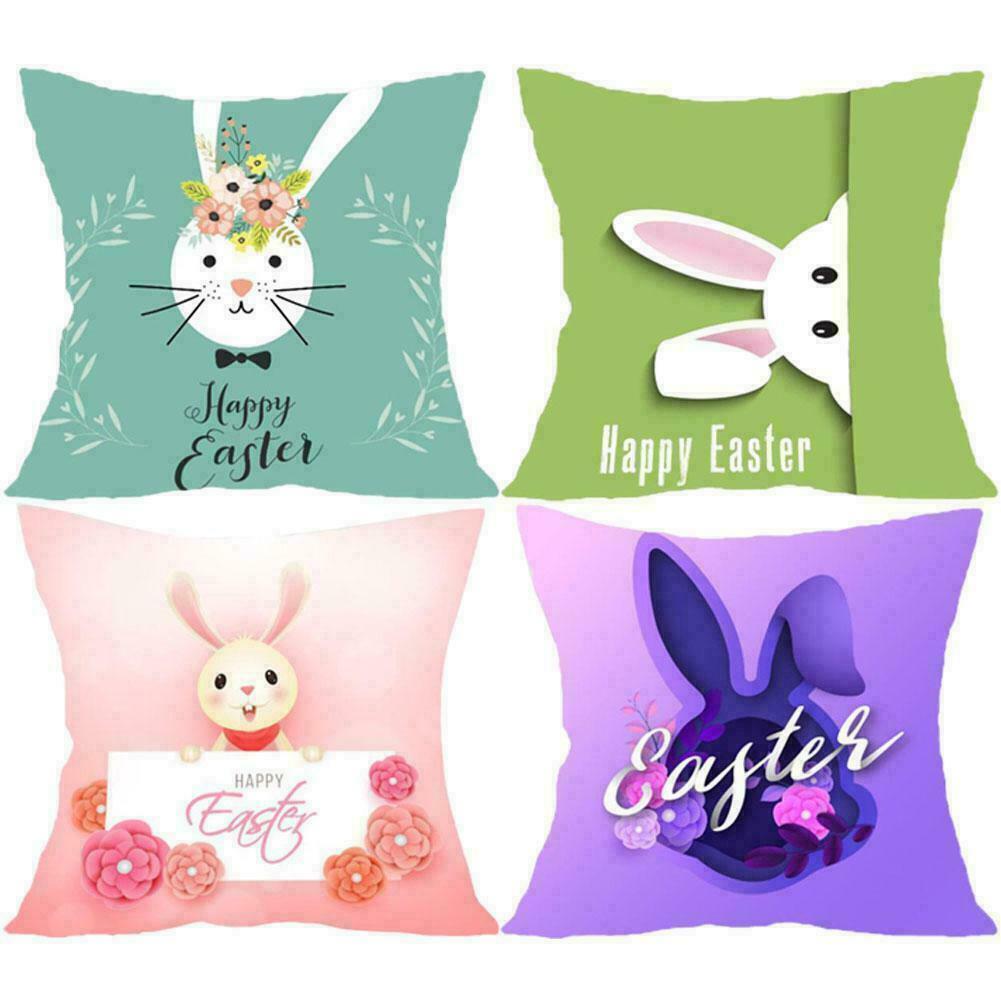 Hug Pillowcase Home Linen Pillow Cover Square Pillowcase Pattern Rabbites S7q3