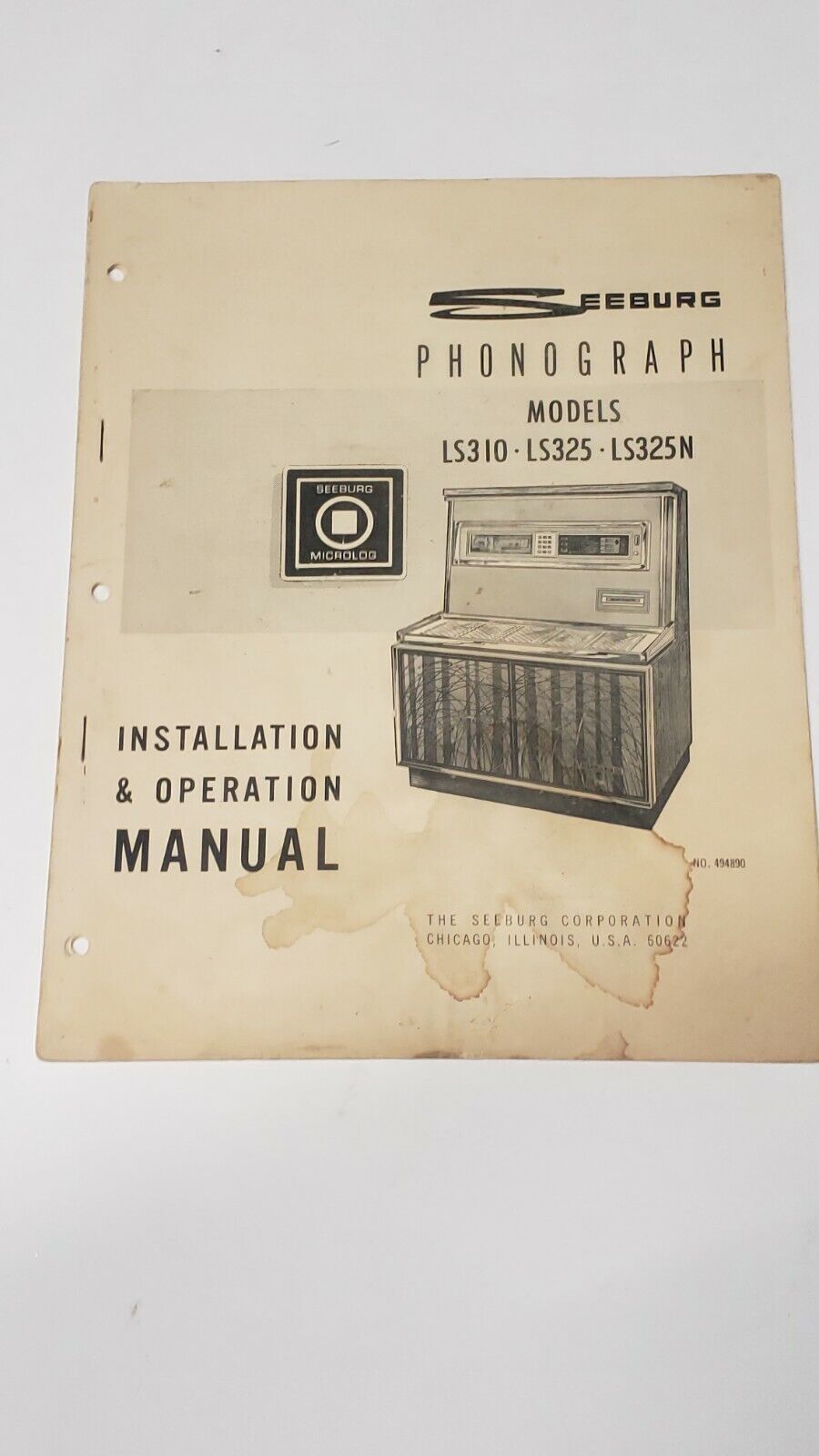 Seeburg Ls310-ls325-ls325n Installation And Operation Manual 33 Pages
