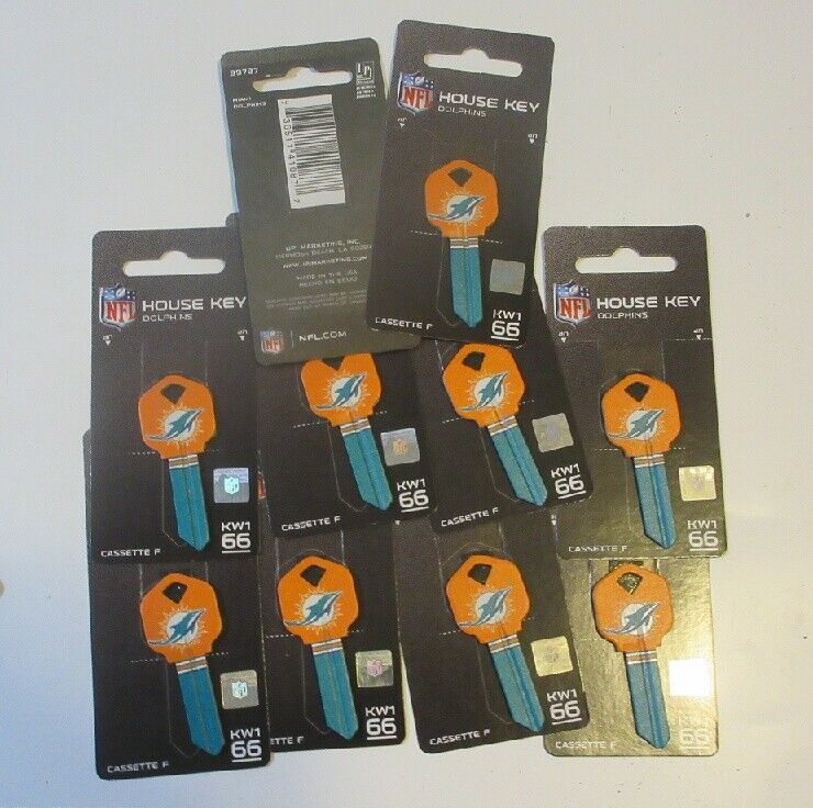 Miami Dolphins Kw1  House Key Blanks New Lot Of 10