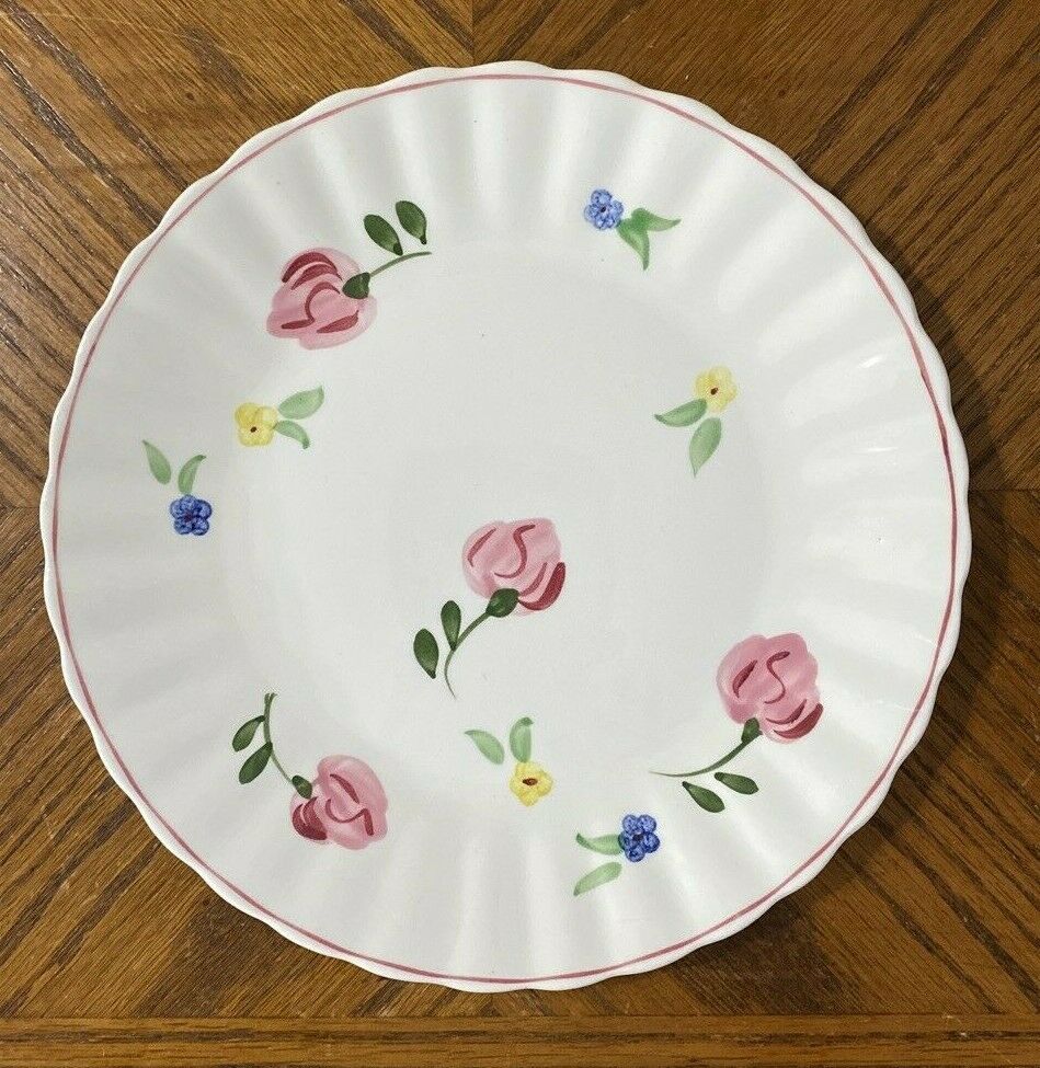 Blue Ridge Snippet Luncheon Plate Roses 9 3/8" Southern Potteries