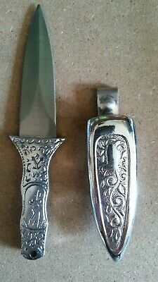 Engraved Silver Boot Athame Knife Dagger Wicca Wiccan Pagan Altar
