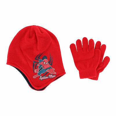 New Textiel Trade Boy's Disney Marvel Spider-man Peruvian Hat & Glove Set