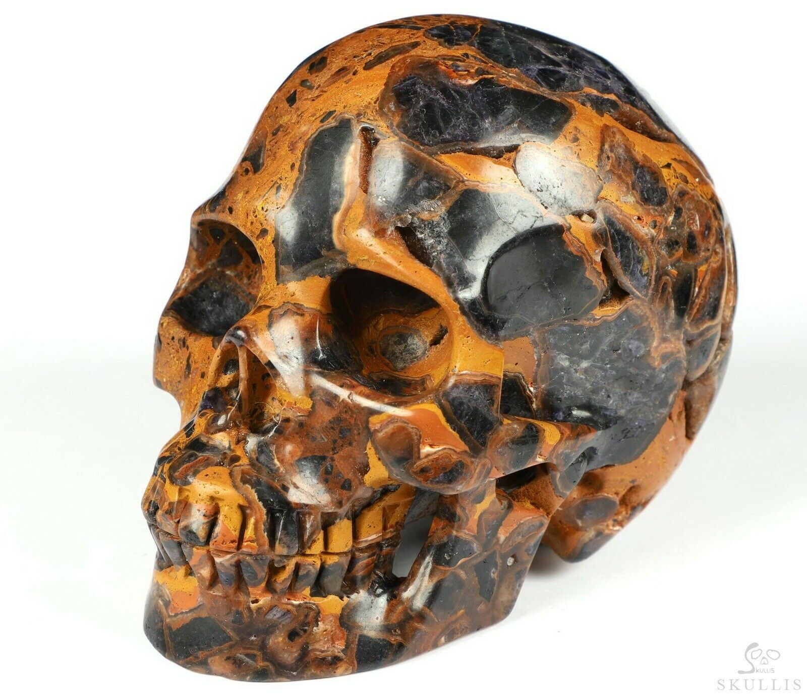 5.0" Fluorite Carved Crystal Skull, Realistic, Crystal Healing