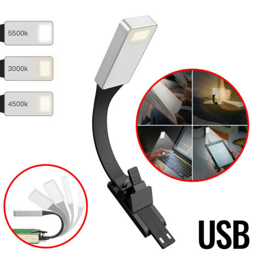 360 ° Adjustable Clip On Book Reading Light Mini Usb Rechargeable Led Book Light