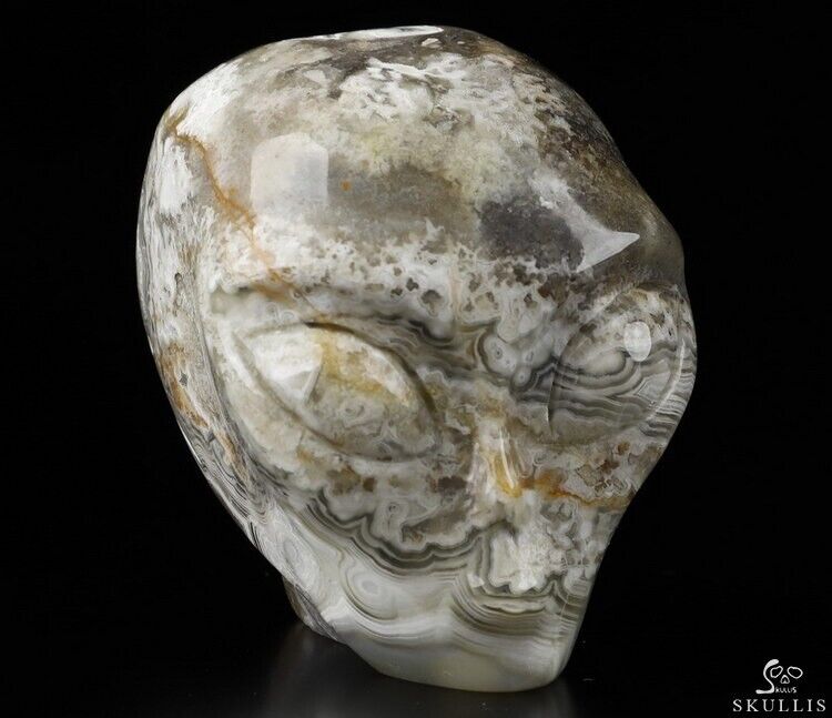 2.0" Crazy Lace Agate Star Being Female Alien Skull Companion,reiki Healing