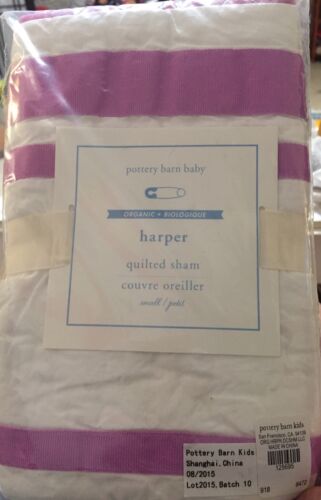 New Pottery Barn Baby Organic Harper Quilted Sham Small Purple Ships Free