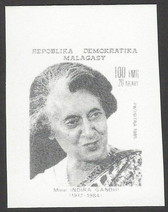 Malagasy #726 1985 Indira Gandhi Pm India Photographic Proof