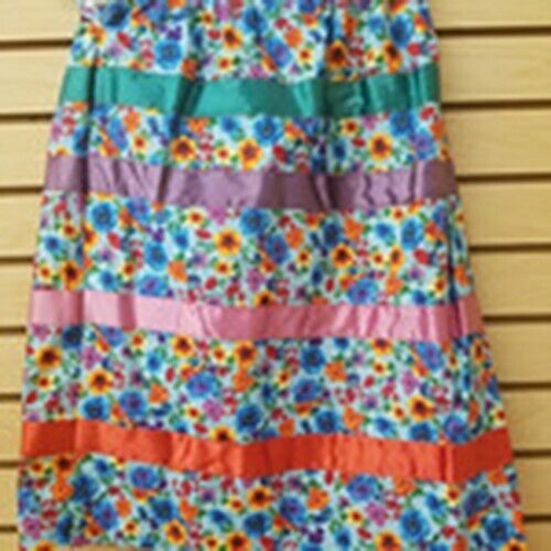 Homemade Girls Light Blue Flower Design Ative American Indian Ribbon Dance Skirt