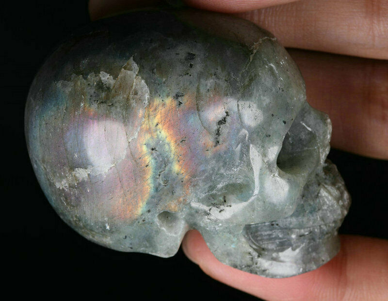 2.0" Labradorite Carved Crystal Skull, Realistic, Crystal Healing