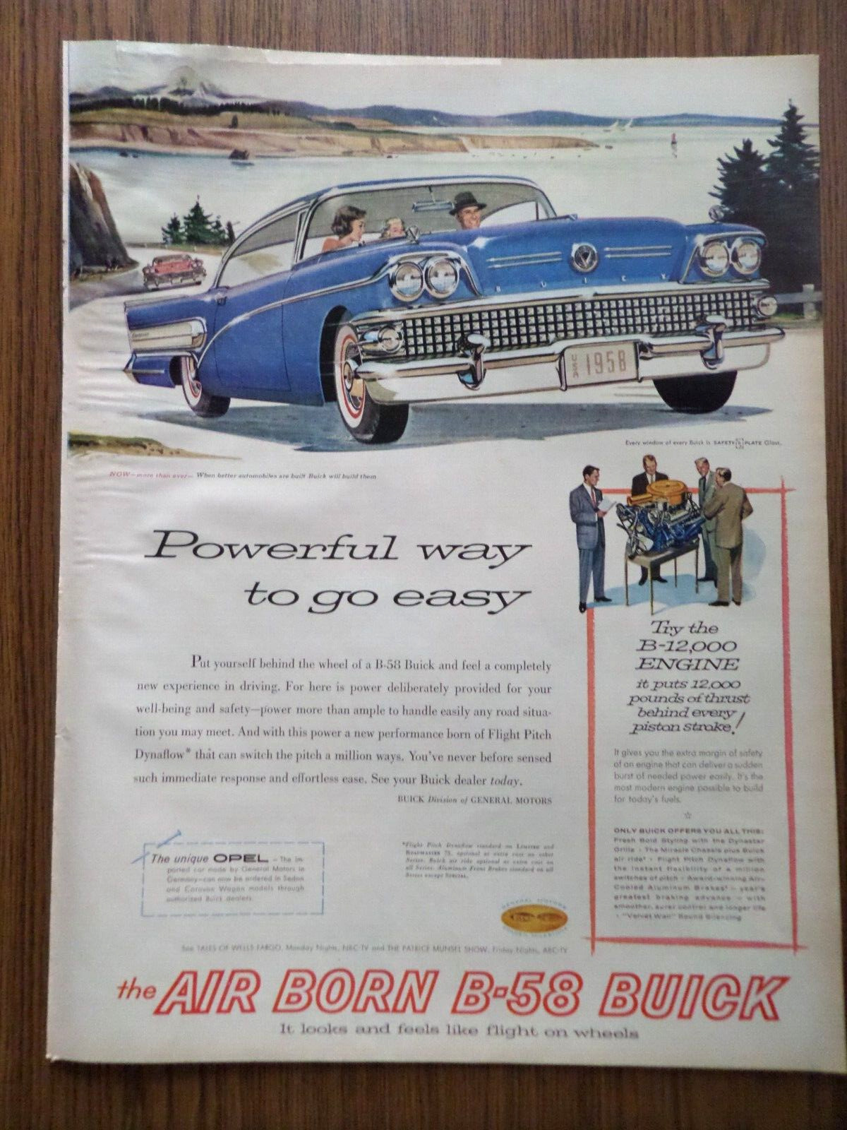 1958 Buick B-58 Ad The Air Born Big Bold Powerful Way To Go Easy