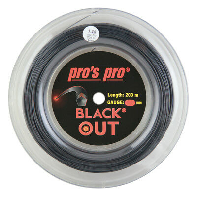 Pro's Pro Blackout Tennis String - 200m (660ft) Reel - Black Out - 1.24mm